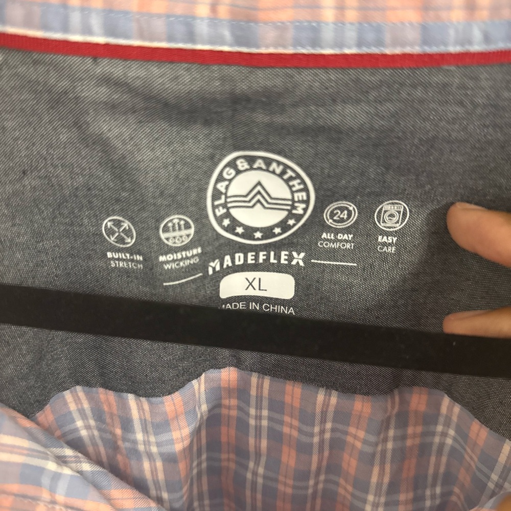 Casual Blue and Red Button Down Shirt - Picture 2 of 3